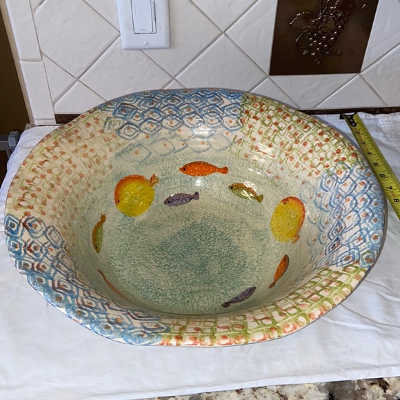 unknown | Dining | Xl Fruit Serving Bowl Hand Painted In Italy Coastal ...